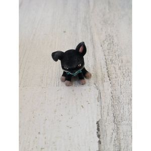 Mini flocked blue glitter collar dog black puppy accessory toy